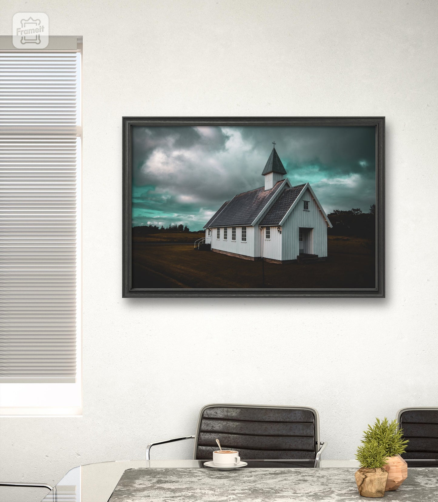 Museum-Quality Matte Paper Poster. home interior pictures of cloud photography. Coquette room decor with dark blue wall art.