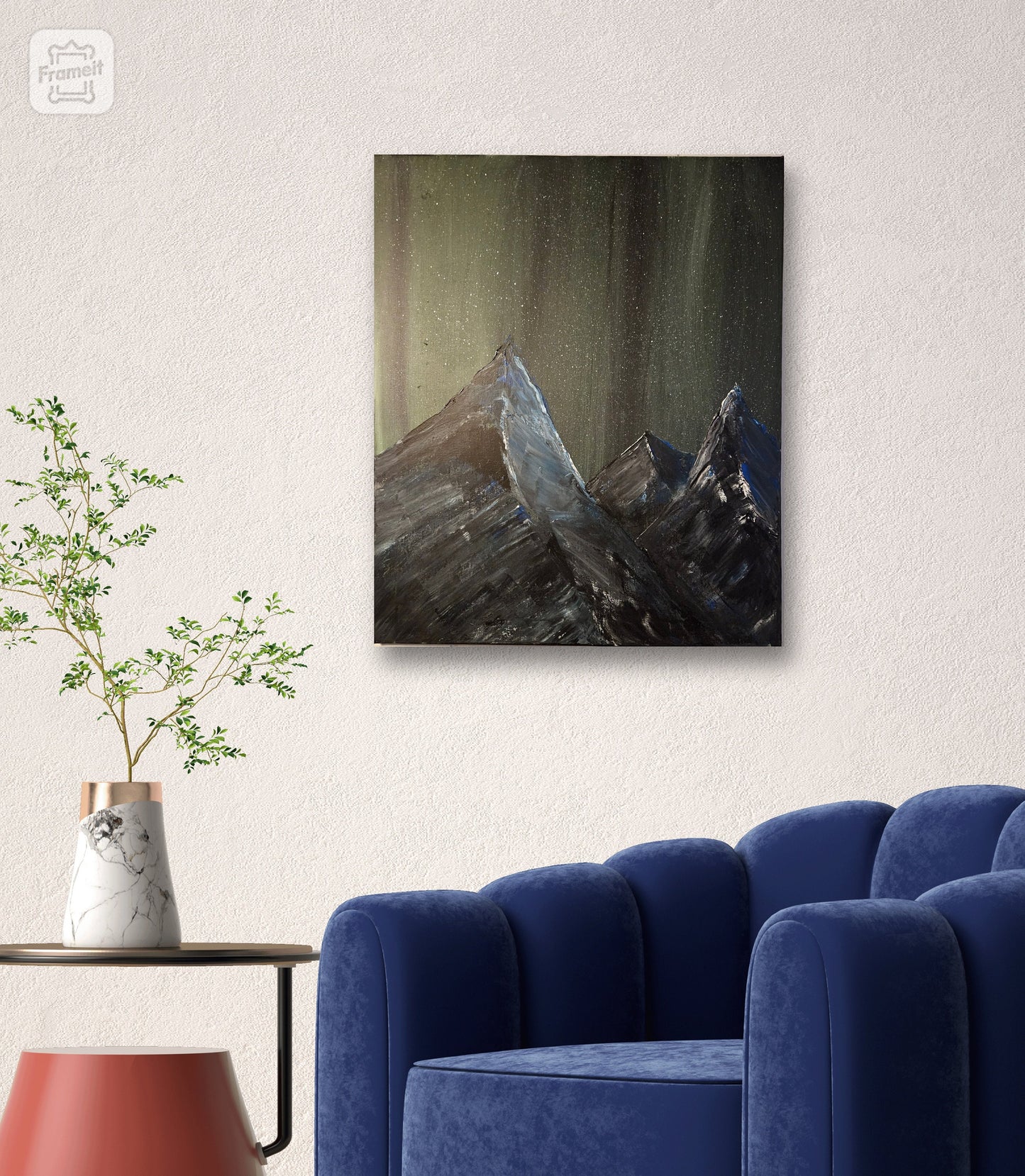 northern lights art as night sky artwork - nature inspired wall decor as home interior pictures. 11x14 canvas and other size.