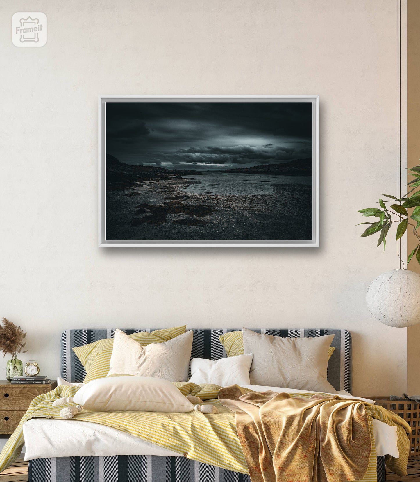 Museum-Quality Matte Paper Poster. 24x36 poster of nature inspired wall decor with dark blue beach sand photo. relaxing photography.