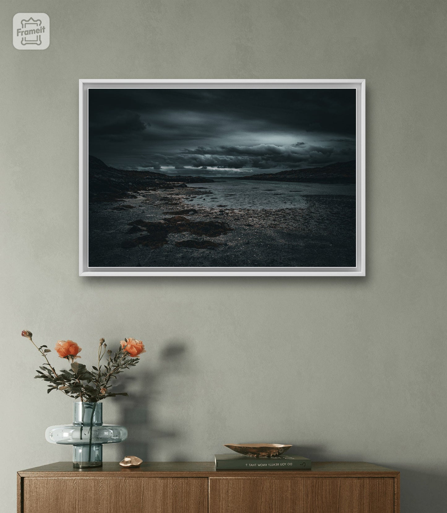 Museum-Quality Matte Paper Poster. 24x36 poster of nature inspired wall decor with dark blue beach sand photo. relaxing photography.