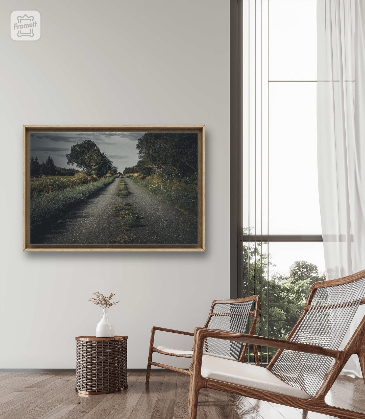 Museum-Quality Matte Paper Poster. nature inspired wall decor of country road photo. simple modern wall art moderne. norway poster.