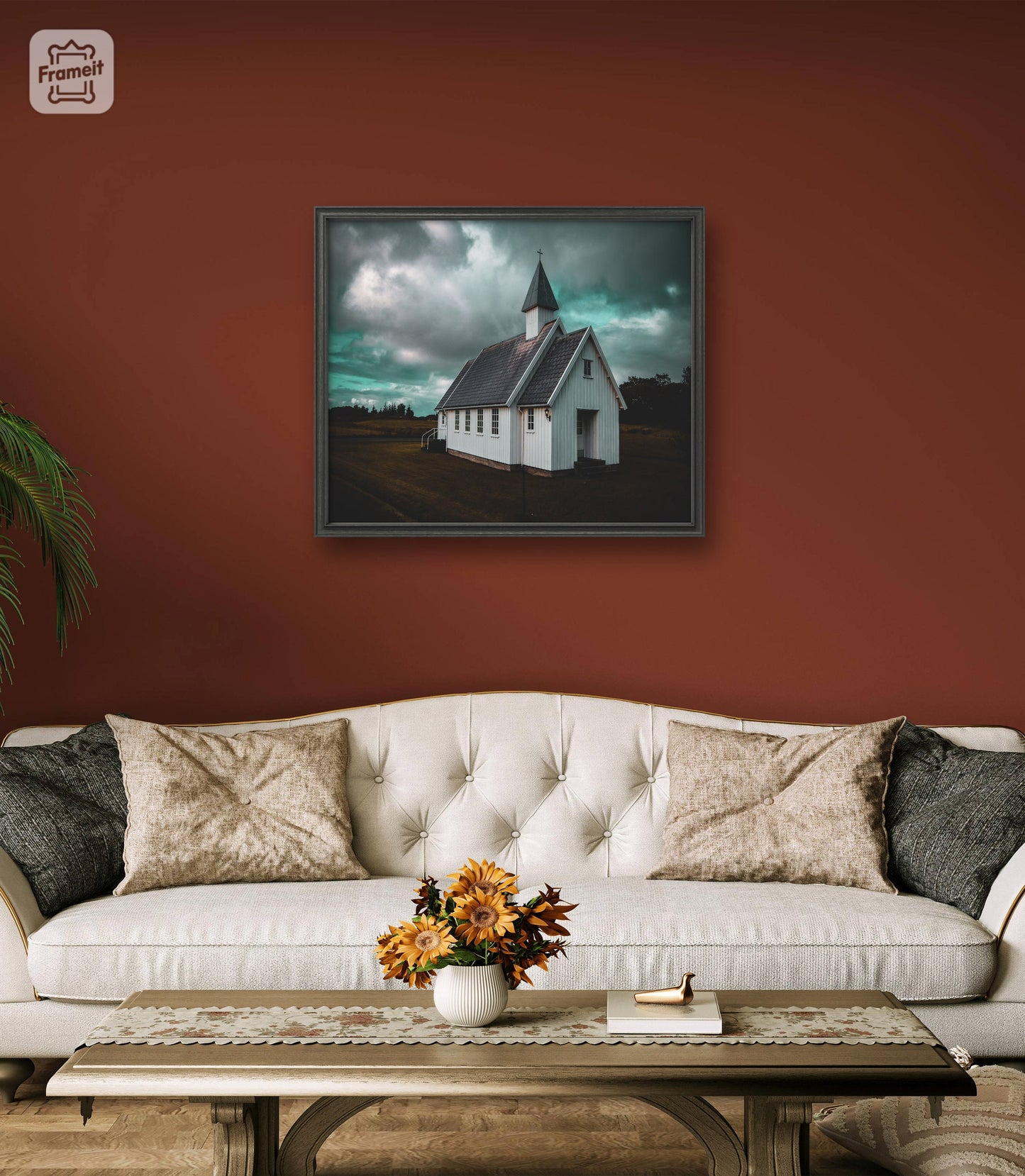 Museum-Quality Matte Paper Poster. home interior pictures of cloud photography. Coquette room decor with dark blue wall art.