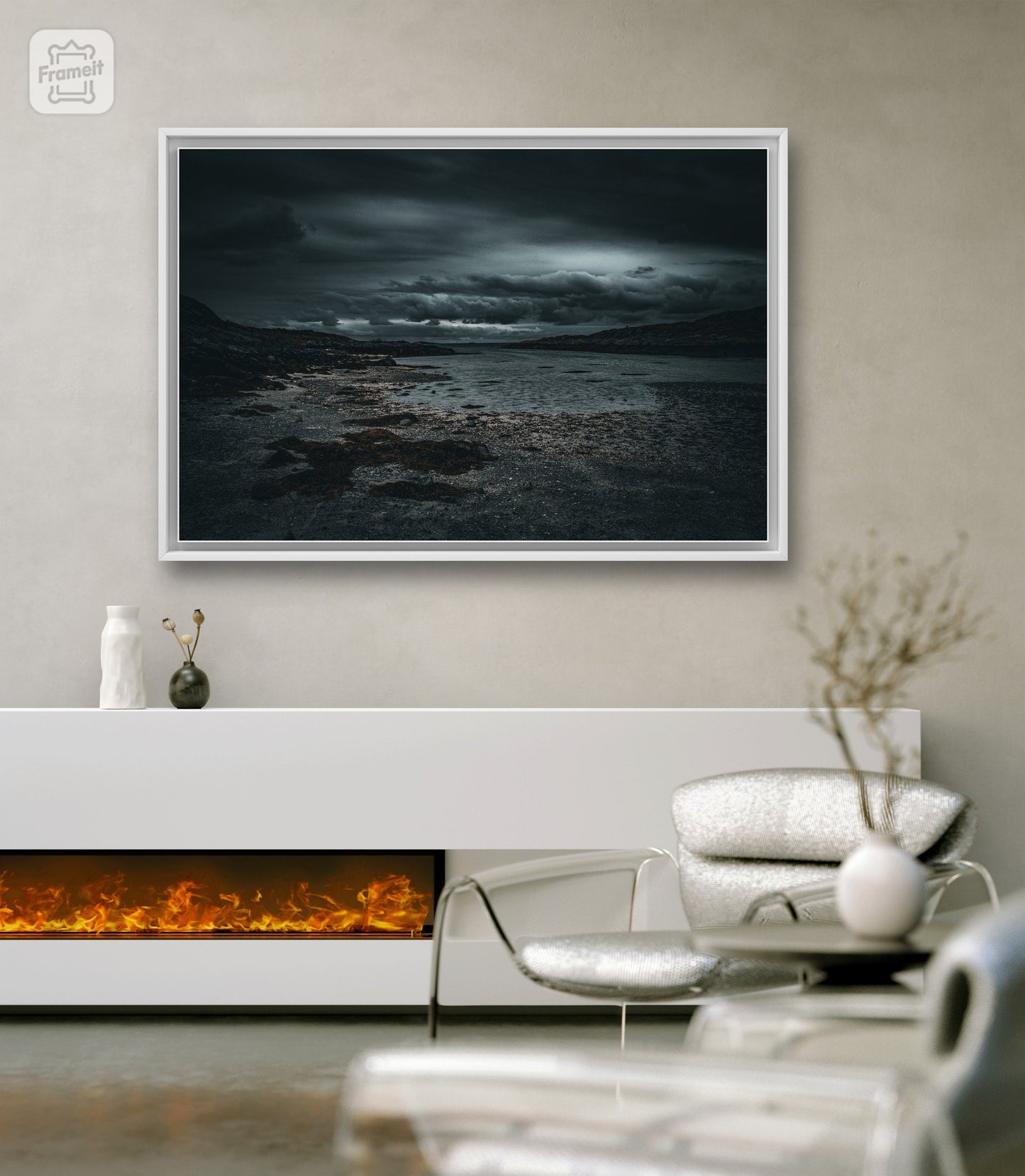 Museum-Quality Matte Paper Poster. 24x36 poster of nature inspired wall decor with dark blue beach sand photo. relaxing photography.