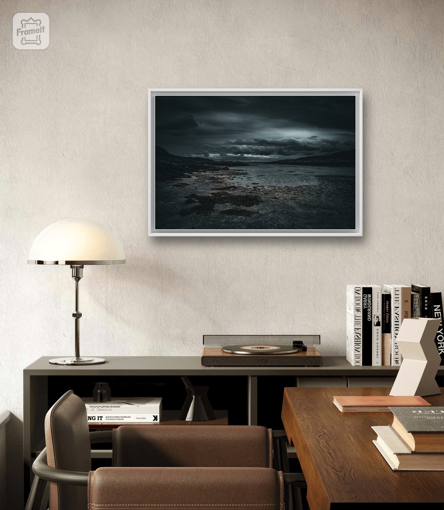 Museum-Quality Matte Paper Poster. 24x36 poster of nature inspired wall decor with dark blue beach sand photo. relaxing photography.