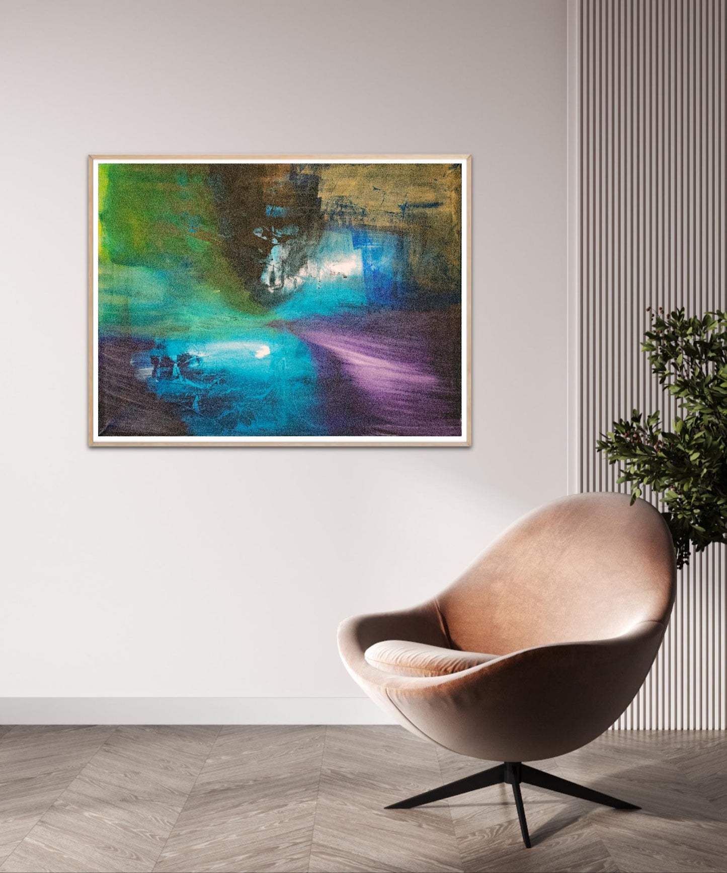 Museum-Quality Matte Paper Poster. Brush abstract art as 24x36 poster print. scandinavian design wall as simple modern wall art.