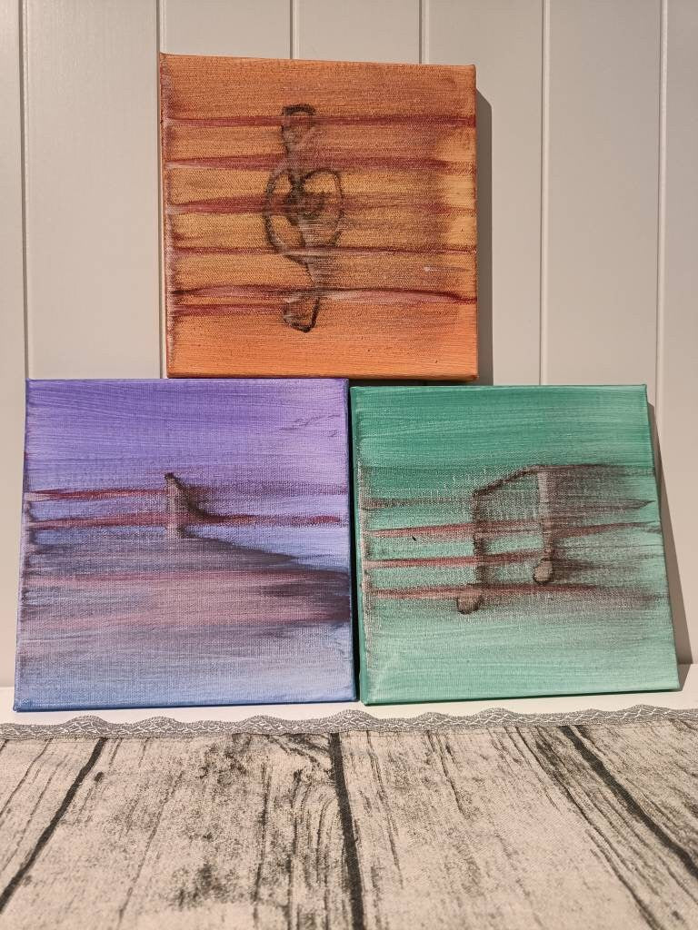 Triptych Abstract Canvas Art | Vibrant Tonal Wall Decor