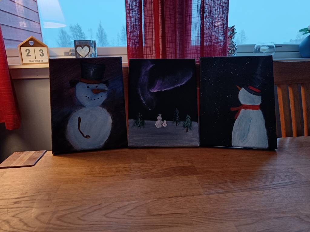 Snowman Art - 3 Captivating Winter Canvas Masterpieces