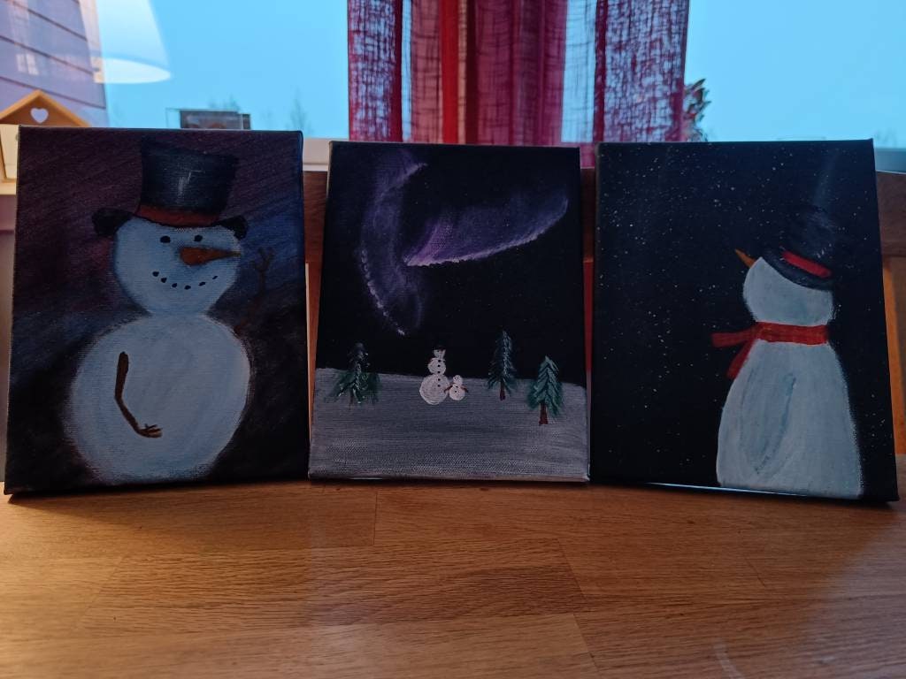 Snowman Art - 3 Captivating Winter Canvas Masterpieces