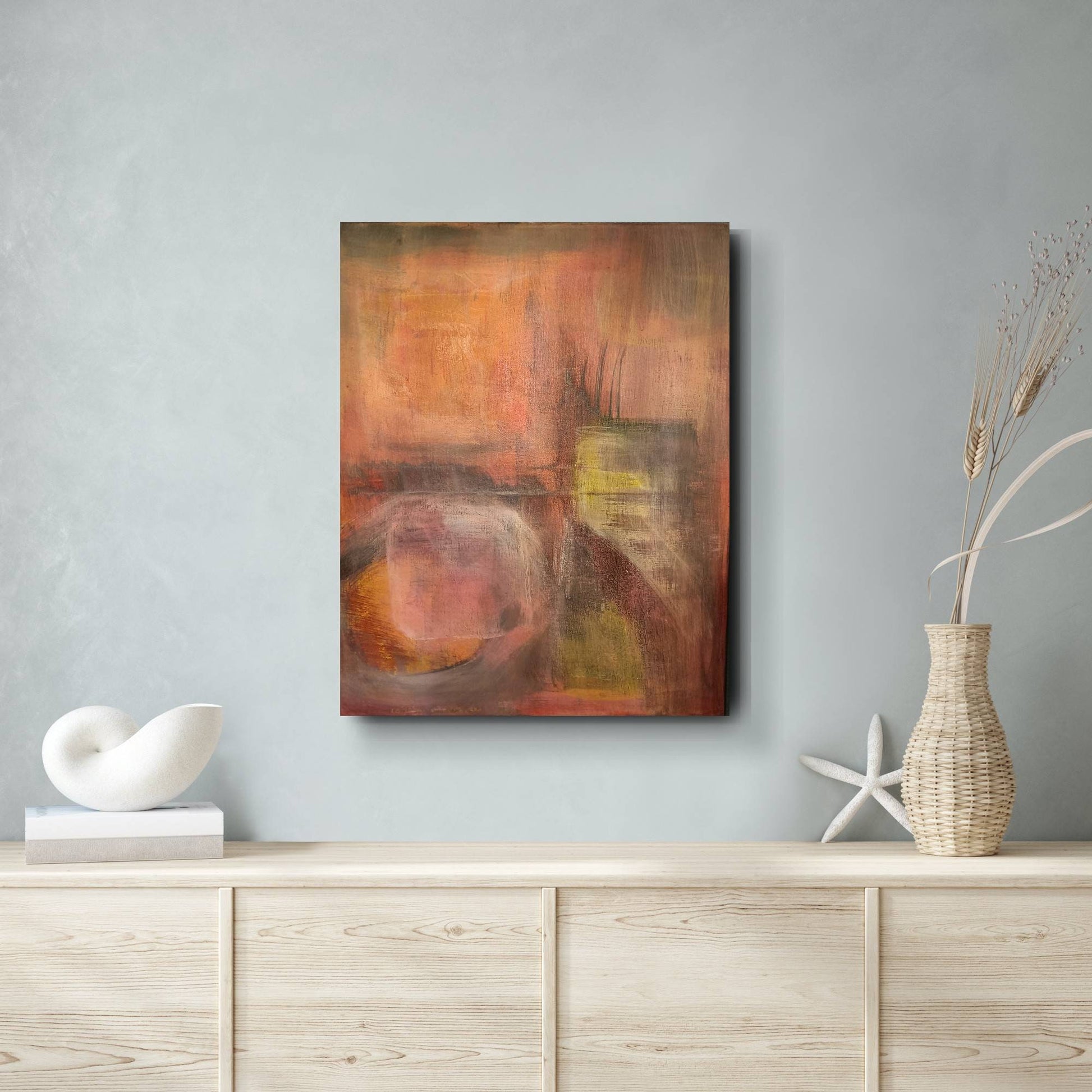 Red Tones Abstract Painting - Vibrant Canvas