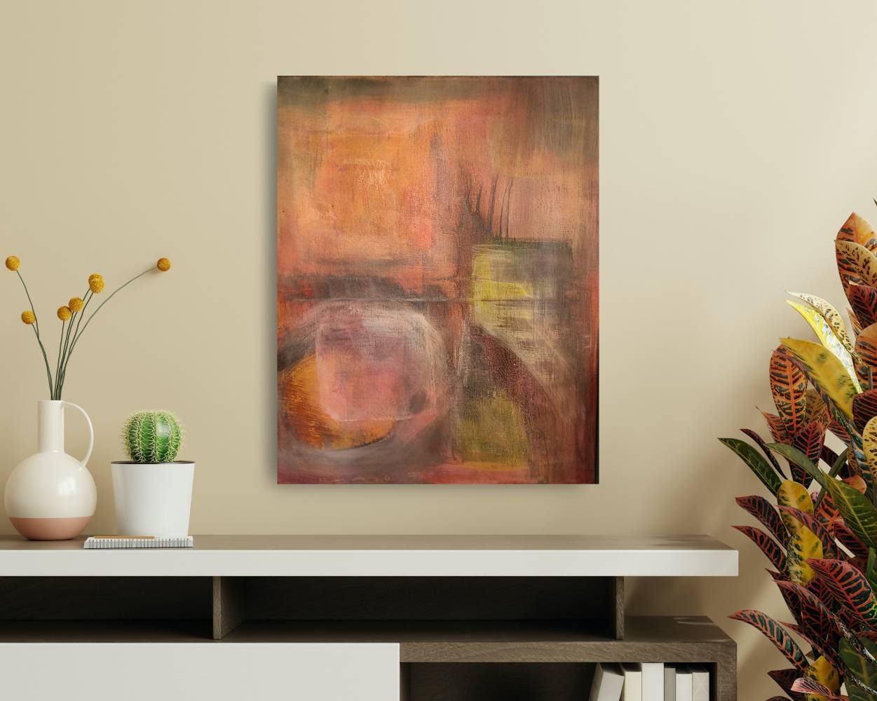 Red Tones Abstract Painting - Vibrant Canvas