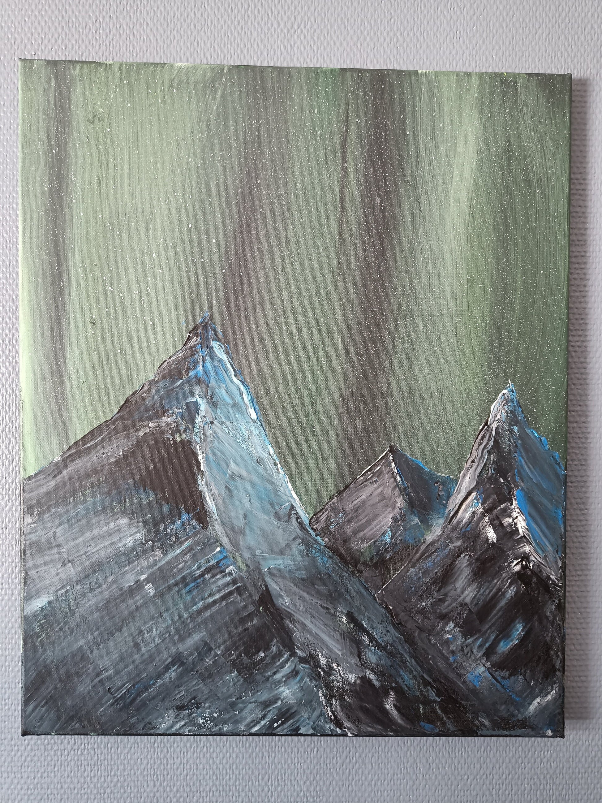 Three Kings Painting - Northern Lights & Mountain Art