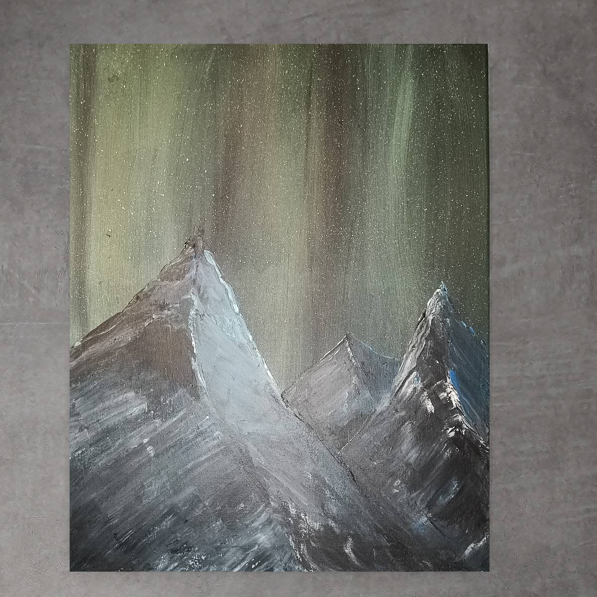 Three Kings Painting - Northern Lights & Mountain Art