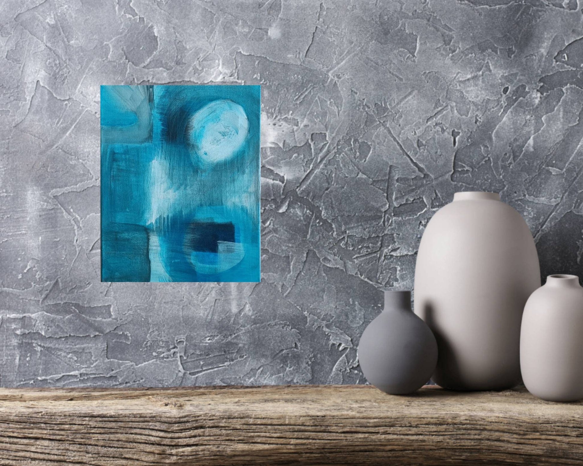 Blue Texture Abstract Painting - Modern Artistic Canvas