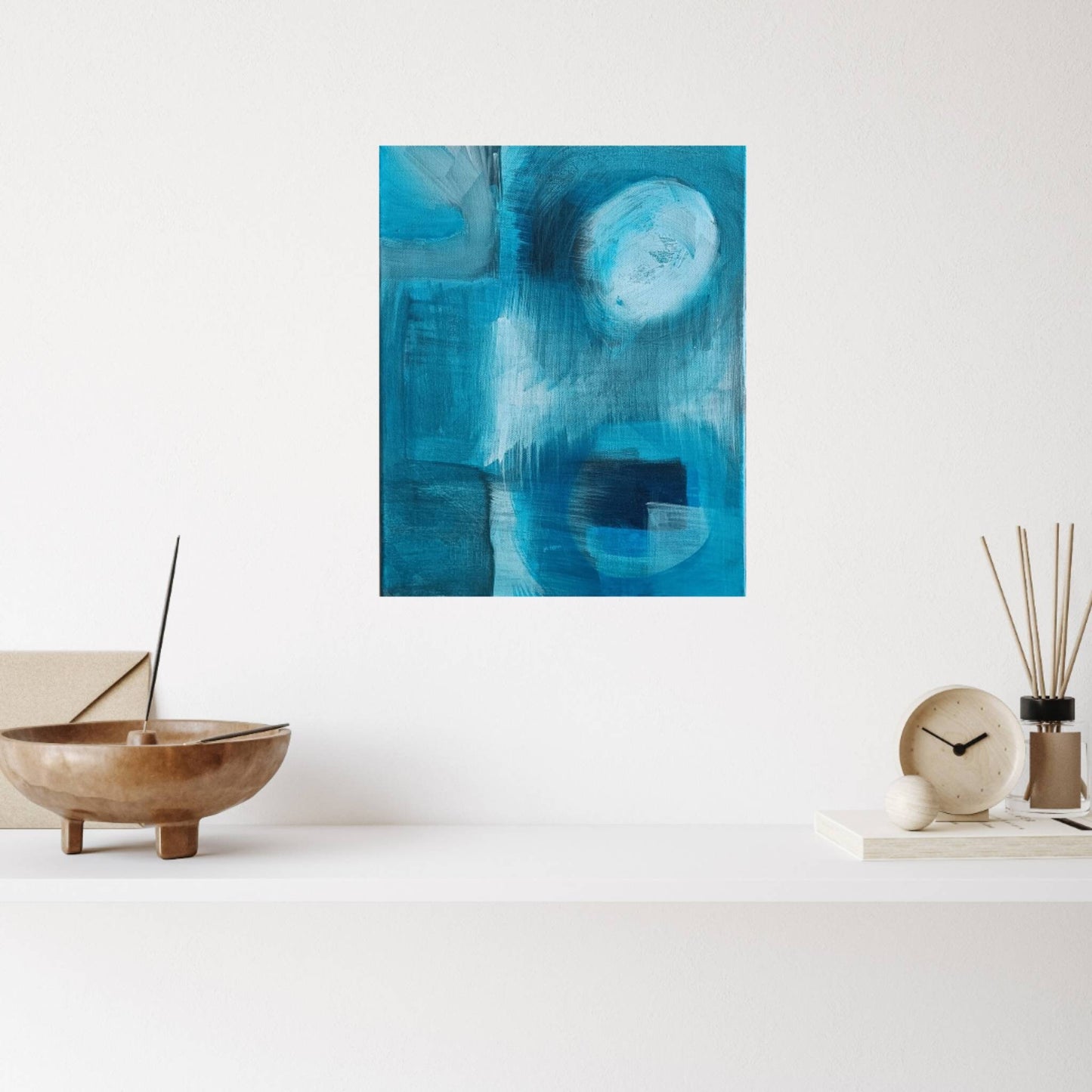 Blue Texture Abstract Painting - Modern Artistic Canvas