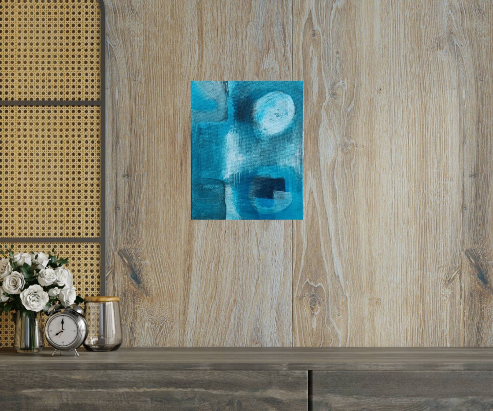 Blue Texture Abstract Painting - Modern Artistic Canvas