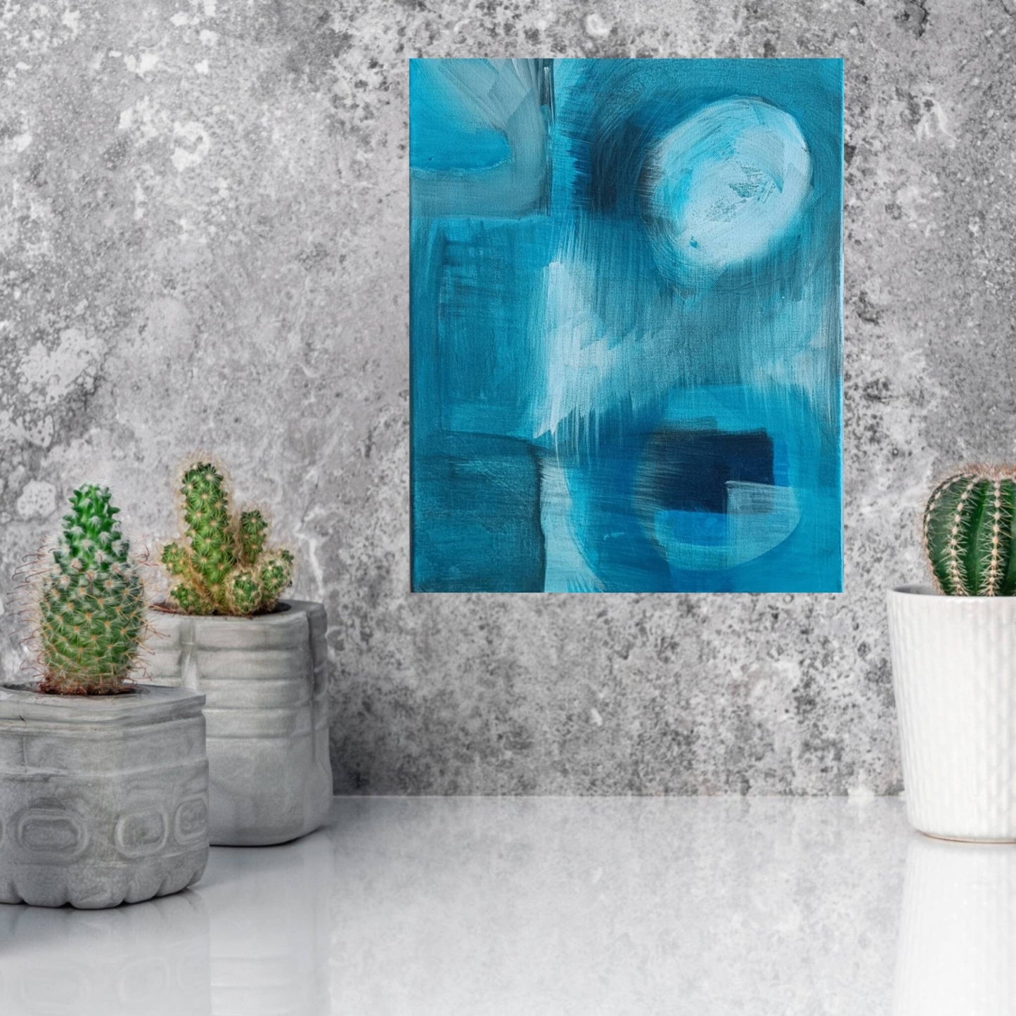 Blue Texture Abstract Painting - Modern Artistic Canvas