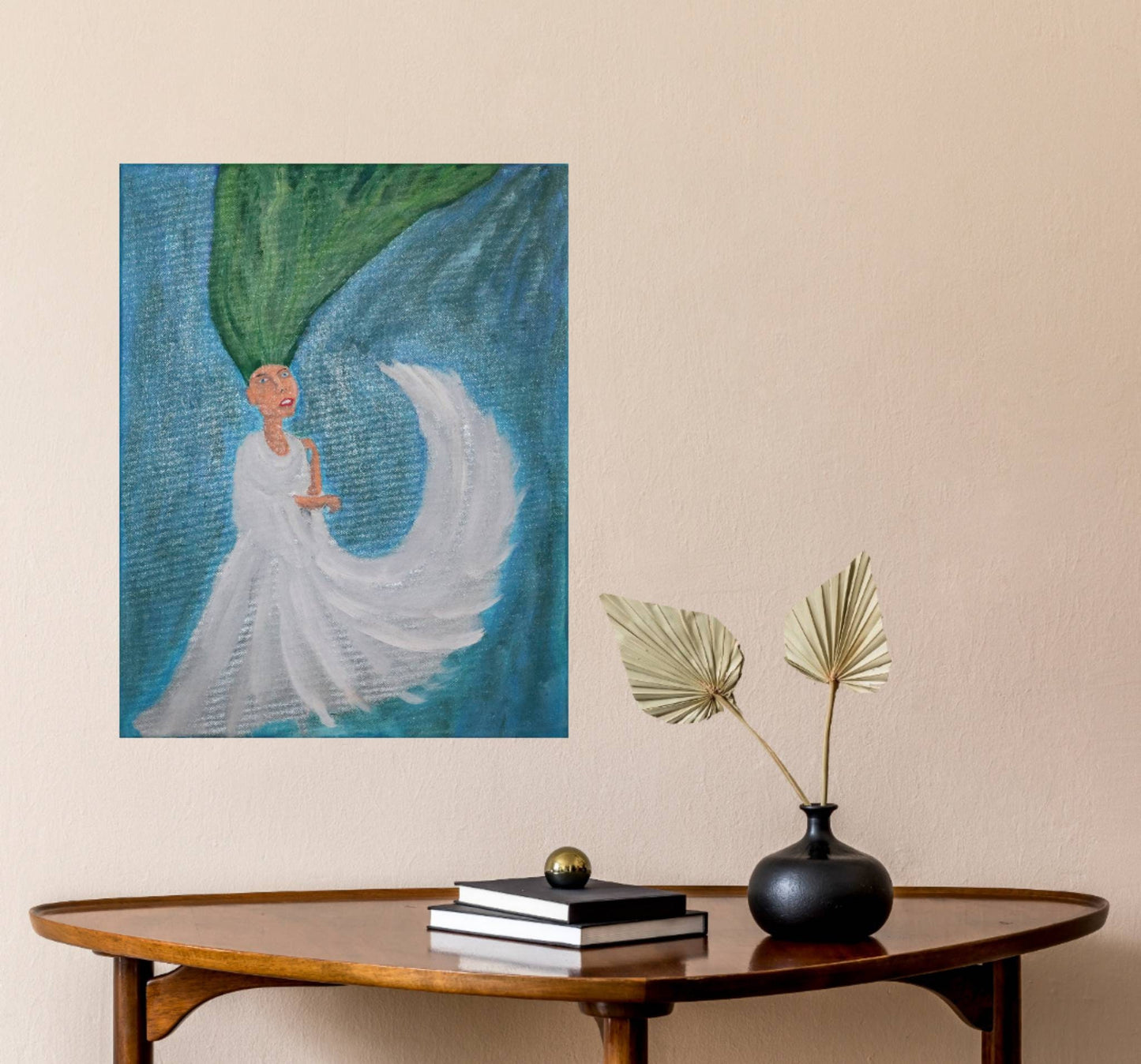 Lady in Water Original Painting - Serene Aquatic Artwork