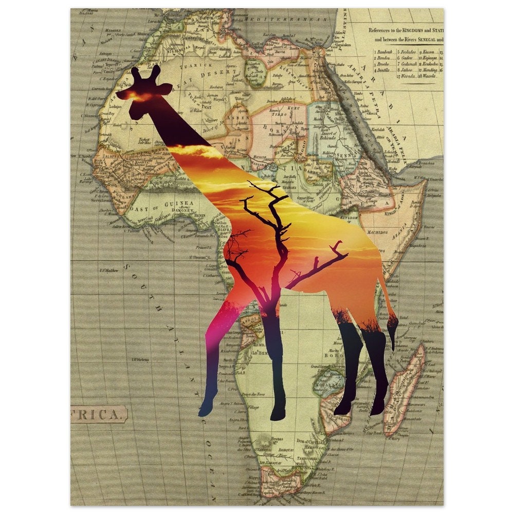 Museum-Quality Matte Paper Poster of Abstract Giraffe