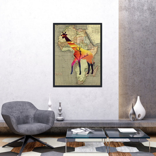 Museum-Quality Matte Paper Poster of Abstract Giraffe