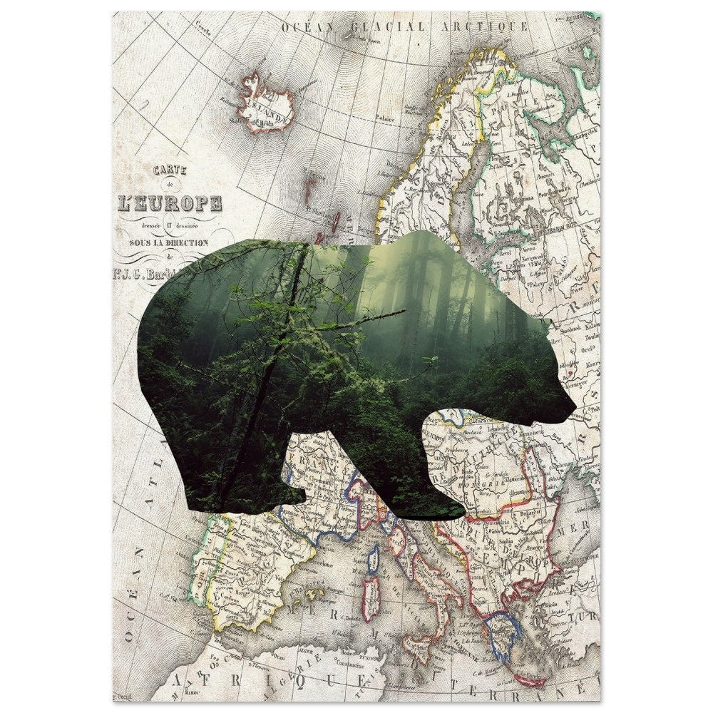 Museum-Quality Matte Paper Poster of Abstract Bear