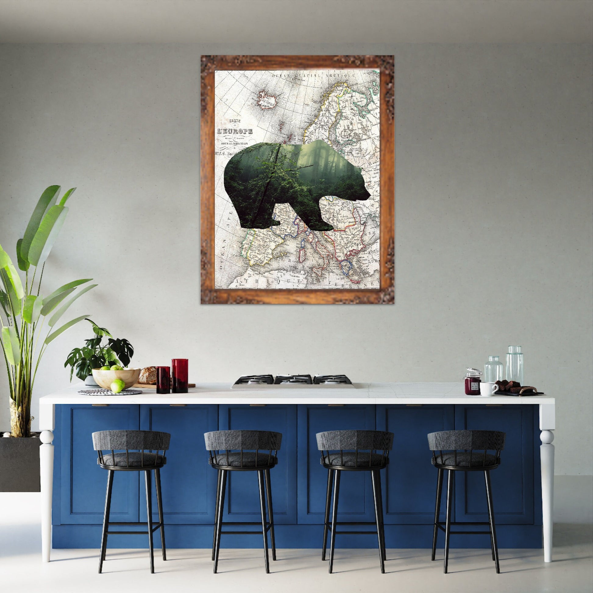 Museum-Quality Matte Paper Poster of Abstract Bear