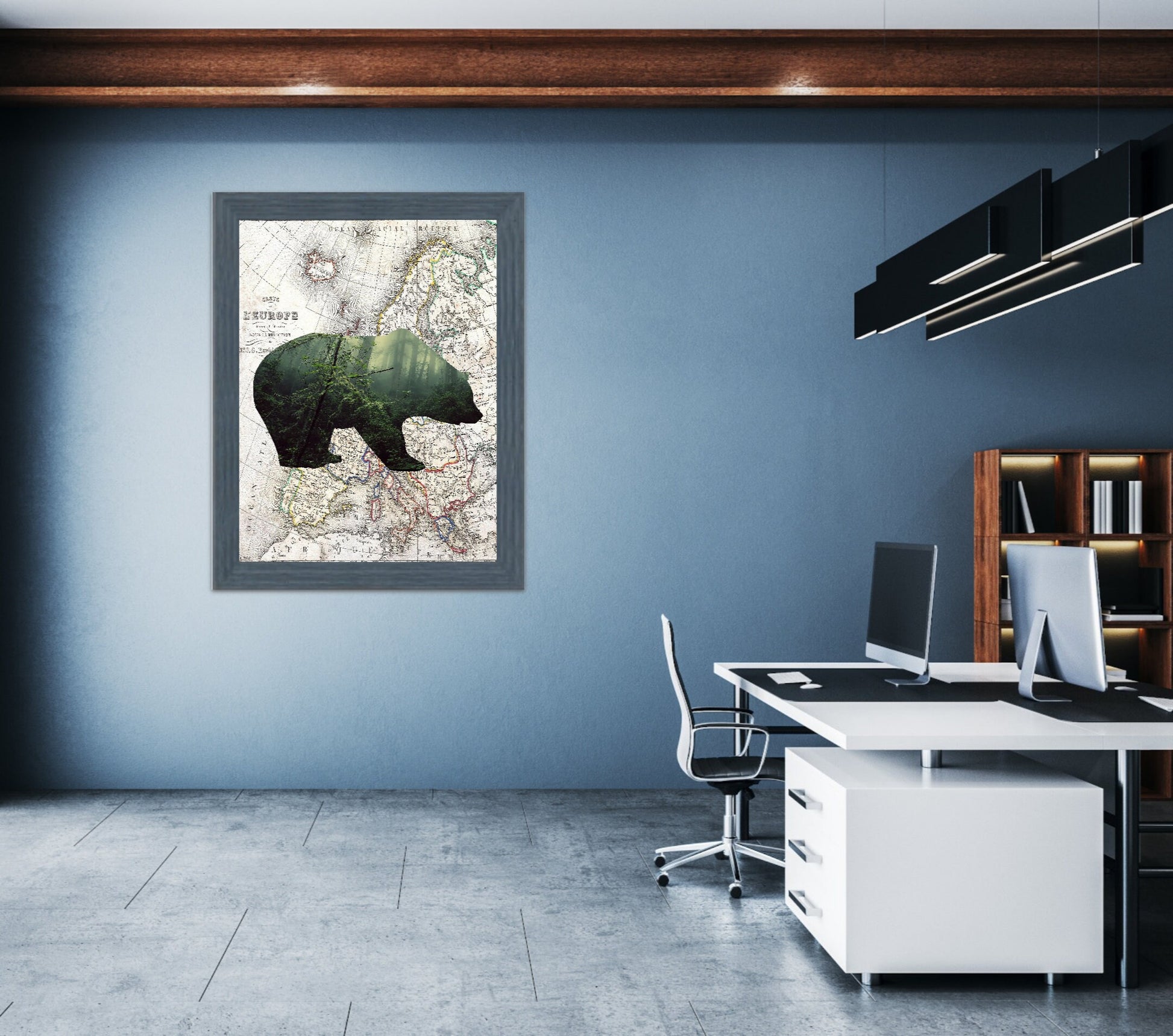 Museum-Quality Matte Paper Poster of Abstract Bear