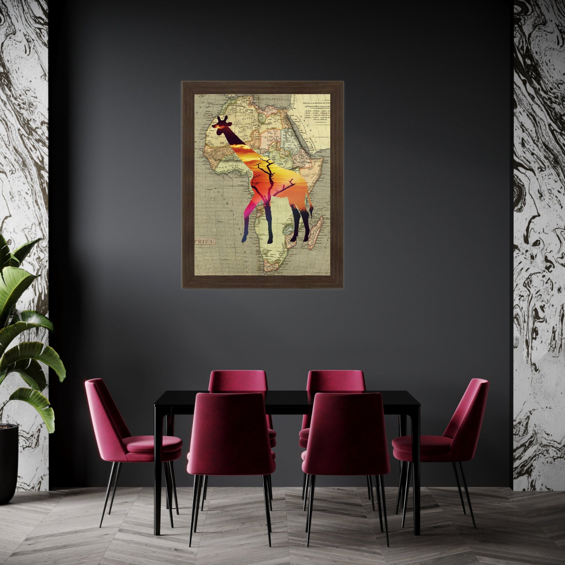 Museum-Quality Matte Paper Poster of Abstract Giraffe